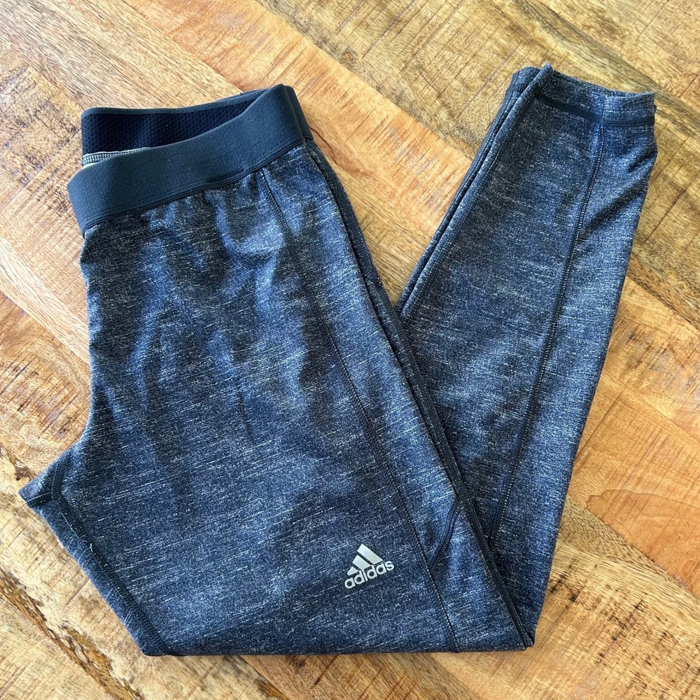 Adidas Techfit Compression Leggings Men's Medium Black Space Dye Climalite